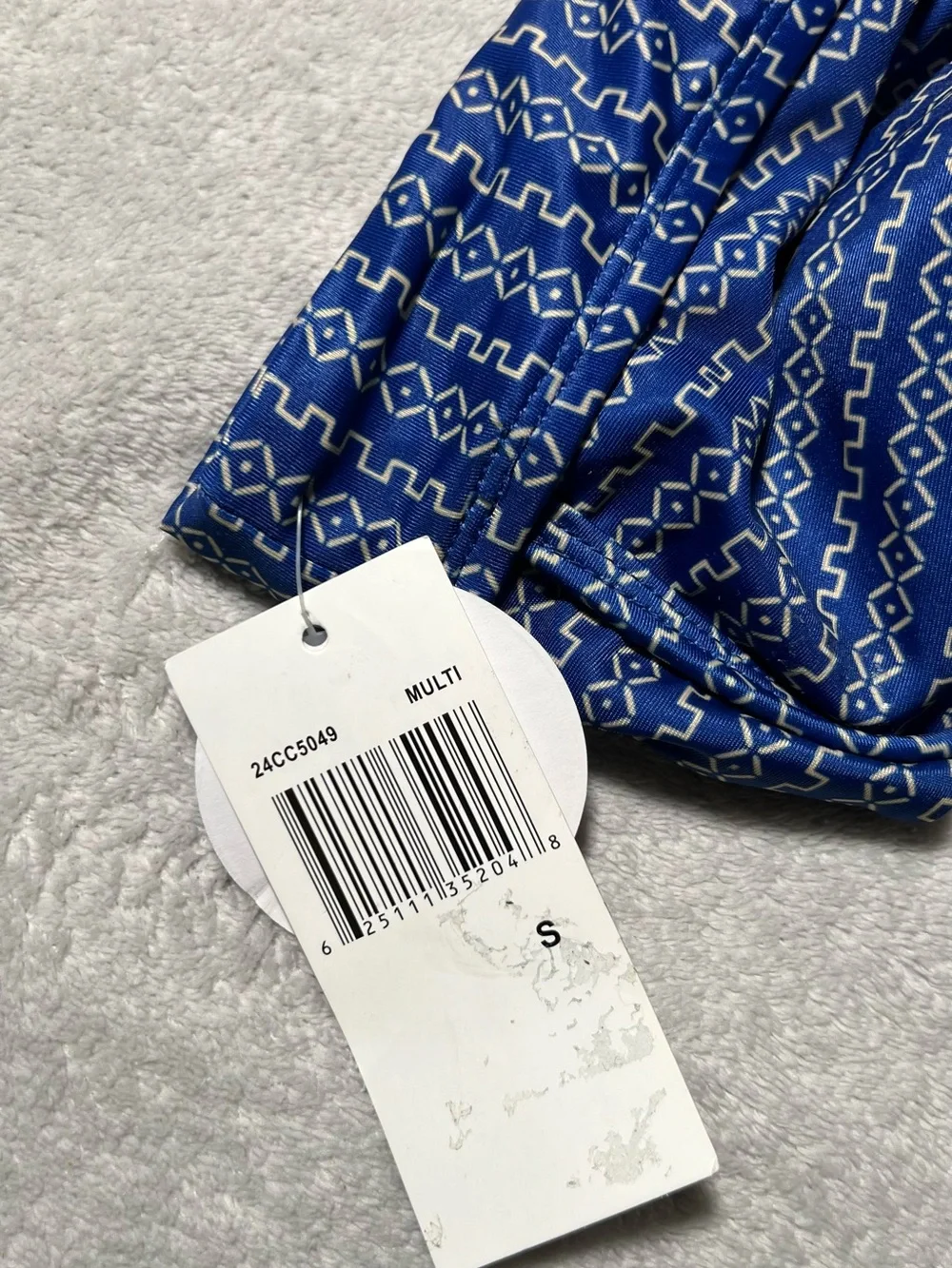 NWT!! Hot Water Blue Geo-Pattern Women  Bikini Bottom Size PS